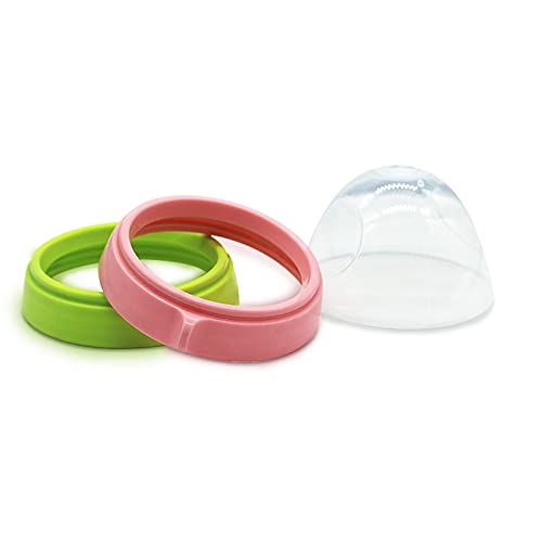 Bottle Collars Rings Replacement for Comotomo Baby Feeding Bottles, 4 Count (Green)
