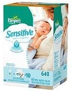 Pampers Sensitive Baby Wipes 640 Count