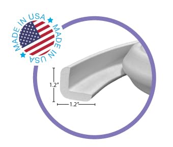 Kidkusion Baby Proof Edge Guards for Safety | Made in The USA | 44 Feet | Soft Gray | Edge Protectors for Furniture, Tables, Fireplaces | Heavy Duty Tape Included