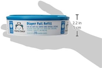 Amazon Brand - Mama Bear Diaper Pail Refills for Genie Pails, Odor Control, Unscented, 270 Count, 2-Pack