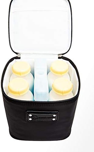 Sarah Wells Cold Gold Breastmilk Cooler Bag with Safety Tested Ice Pack – Insulated Milk Storage for Work, Travel & Daycare – Fits Bottles & Pump Parts – Durable, Washable (Black)