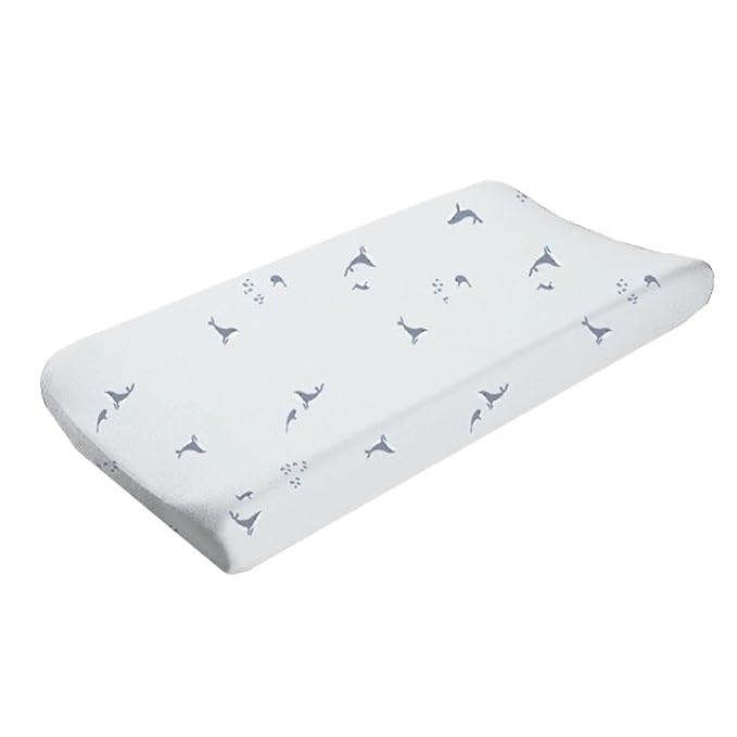 GUNAMUNA Unisex Baby Infant Changing Pad Covers, Ultra Soft and Safe on Skin, Baby Shower, 30" x 18", Whale