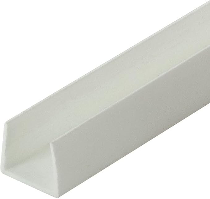 Outwater Plastics R104-683-WH White 1/2 Inch Styrene Plastic U Channel C Channel 72 Inch Lengths (Pack of 18 Pieces, 108 feet Total)