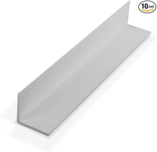 Outwater Plastics 1937-Wh White 1-1/4 Inch X 1-1/4 X 7/64 (.109) Inch Thick Angle Plastic Even Leg Angle Moulding 72 Inch Lengths (Pack of 10 Pieces, 60 feet Total)