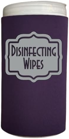 Disinfecting Wipes Cover with Silver Label Modern (Purple, Large)