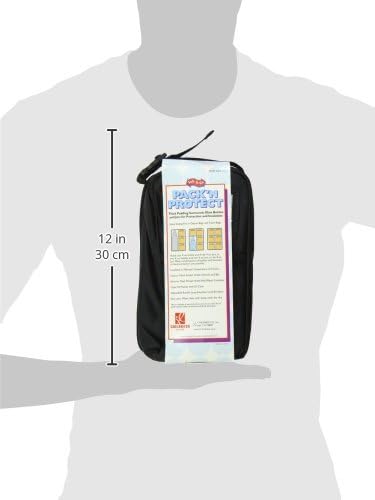 J.L. Childress Pack 'N Protect for Baby Bottles - Insulated Breast Milk Cooler Travel Bag for Moms, Portable Storage for Glass Baby Bottles & Food Containers, For Daycare or On the Go - Black