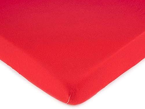 SheetWorld Fitted Baby Bassinet Sheet fits 4moms Breeze Plus Bassinet 22 x 28.5, 100% Cotton Jersey, Hypoallergenic, Butter Soft, Solid Red, Made in USA