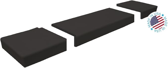 KidKusion Soft Seat Hearth Pad | Made in USA| Black | 60" x 14" | Fireplace Safety Cushion | Hearth Pad