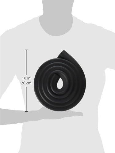 KidKusion Jumbo Edge Cushion | 6Ft | Black | Made in USA | Child Safety Edge Guard, Babyproof Furniture Bumper