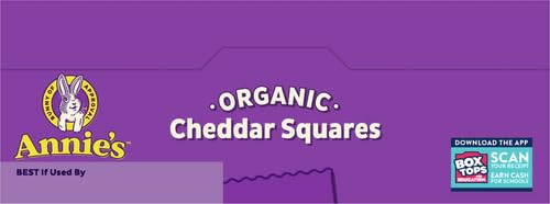 Annie's Organic Original Cheddar Squares Baked Snack Crackers, Made with Real Cheese, 11.25 oz (Pack of 4)