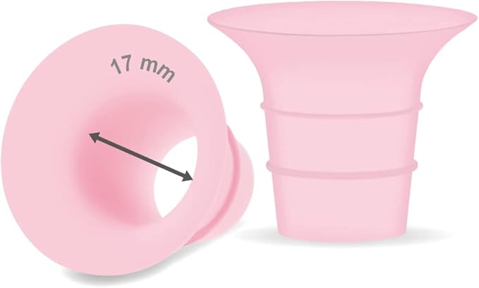 Maymom 17mm Flange Insert Pink Compatible with Elvie Single/Double Electric, Elvie Stride Cup (24mm), Compatible with Medela PersonalFit Flex Shield, Not Original Elvie Replacement Pump Parts