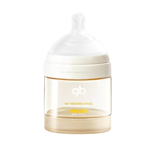 gb Feeding Series 1st Stage Baby Bottle 5.4oz 160ml PPSU BPA-Free, Anti-Colic, Soft Silicone, Ergonomic Handle, Easy to Clean, Ideal for Newborn Essentials & Breastfeeding, 0-3 Months
