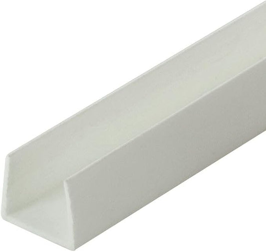 Outwater Plastics White 1/2'' Styrene Plastic U-Channel/C-Channel 46 Inch Lengths (Pack of 3)