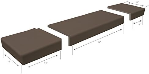 KidKusion Soft Seat Hearth Pad | Made in USA | Brown | 90" x 14" | Fireplace and Hearth Protection