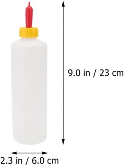 Cabilock 5 Sets Goat Bottles for Feeding Goats Plastic Lamb Feeding Milk Bottle Sturdy Animal Lamb Bottles for Lambs and Goat Kids