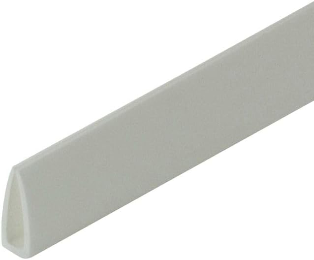 Outwater White Plastic U-Channel, Fits Panels 1/8" Thick, 1/2'' Legs, 3/16'' Base, 48'' (Pack of 2)