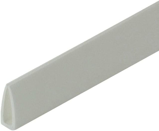 Outwater White Plastic U-Channel, Fits Panels 1/8" Thick, 1/2'' Legs, 3/16'' Base, 60'' (Pack of 2)