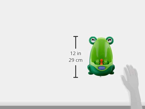 Frog Pee Training Urinal, Cute Frog Potty Training Urinal for Toddler Boys with Funny Aiming Target, Green Toilet Trainer (Green)