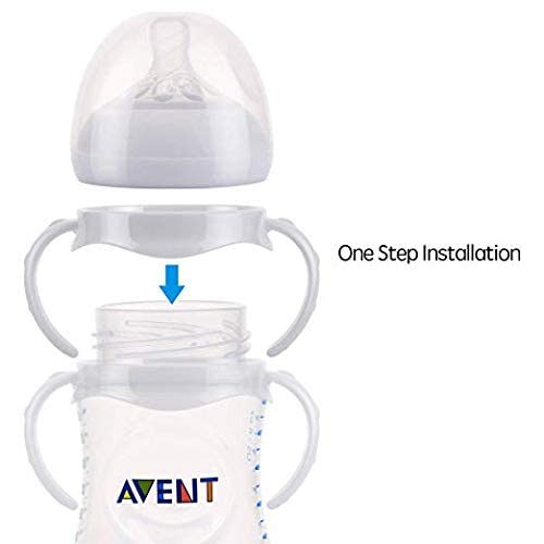 4 Packs Bottle Handles Baby Feeding Transitional Baby Feeding Nursing Bottle Holders Easy Grip Standard Plastic Handle for Avent Natural Series Baby Bottles (White)