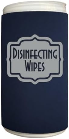 Disinfecting Wipes Cover with Silver Label Modern (Navy, Small)