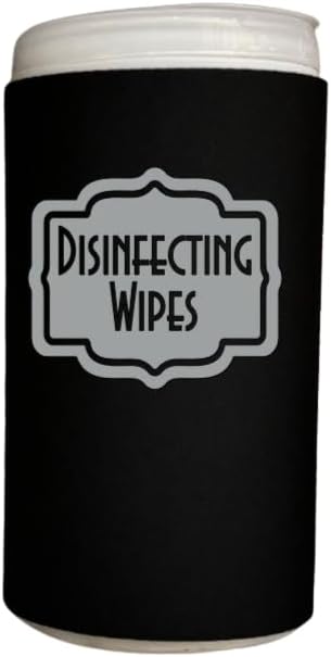 Disinfecting Wipes Cover with Silver Label Modern (Small, Black)
