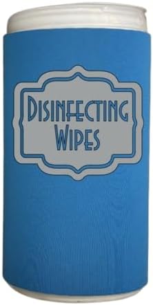 Disinfecting Wipes Cover with Silver Label Modern (Teal, Large)