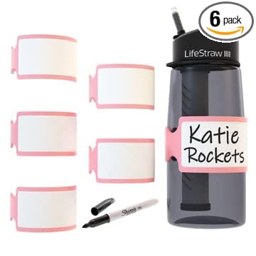 Pumpkin Doodle Permanent Write-on Labels for Bottles/Sippy Cups/Food Containers 6pcs (Pink)