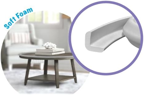Kidkusion Table Cushion | Made in USA | 24 Foot Edge + 4 Corners | Taupe | Baby Proof Furniture Edge and Corner Guards
