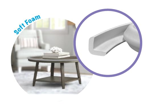 Kidkusion Baby Proof Edge Guards for Safety | Made in The USA | 44 Feet | Soft Gray | Edge Protectors for Furniture, Tables, Fireplaces | Heavy Duty Tape Included