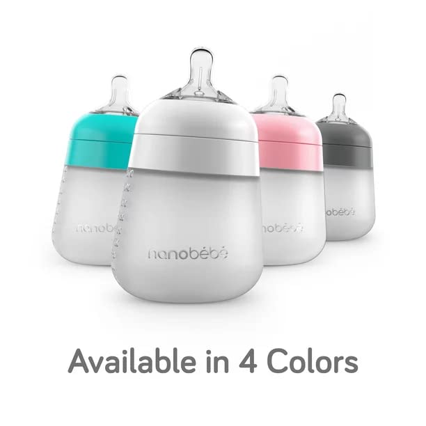 Nanobébé Flexy Silicone Baby Bottle 2-Pack – Pink, 9oz