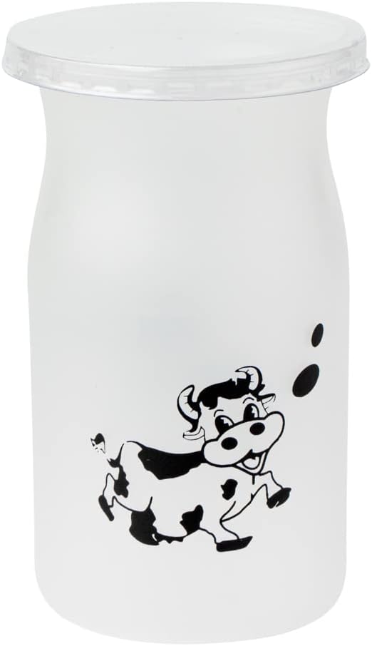 Restaurantware 5 Ounce Yogurt Jars 100 Disposable Pudding Containers - Cow Print Pop-Off Lids Included Clear Plastic Chia Pudding Jars For Snacks Spices And Desserts