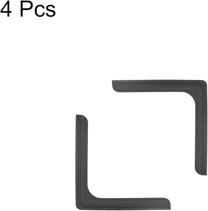 uxcell Window Corner Guards Edge Protectors, 4Pack Mini Lace Style Safety Bumper, 70mmX9mm for Window Corners, Desks, Cabinets, Black