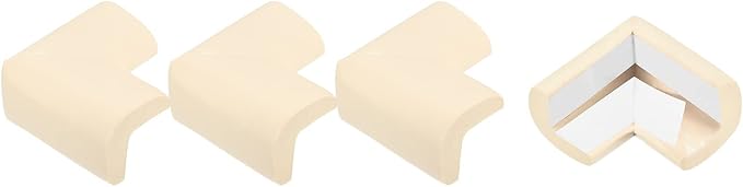 uxcell Corner Guards Edge Protectors, 4Pack Foam Safety Bumper L Shape, 55mm/2.16"(L) for Furniture Corner Table Edge Guard, Beige