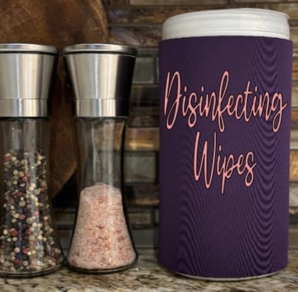 Rose Gold Script Decorative Cleaning Wipe Covers (Purple, Small)