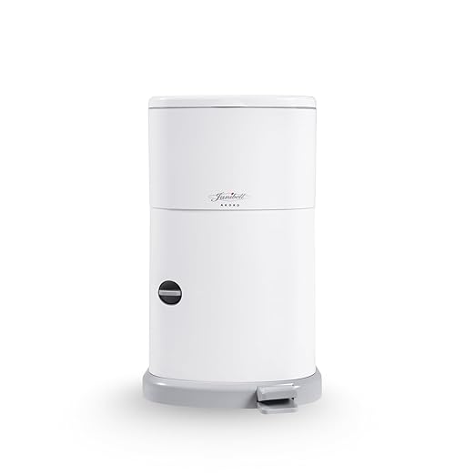 Janibell Akord Slim Adult Diaper Pail — 7-Gallon (11.8” x 10.2” x 20.5”), Hands-Free Foot Pedal, Double-Sealed Odor Reduction, Continuous Liner System