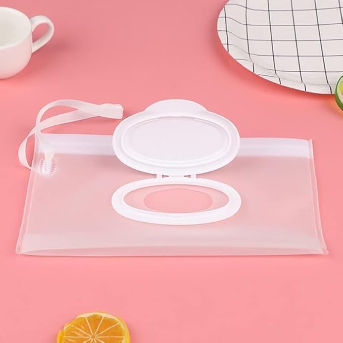 Travel Baby Wipe Case, Leakproof Portable Wipes Holder for Diaper Bag, Car and Stroller, Refillable Airtight Container wit Container Waterproof Wipe with Sealed Diapering