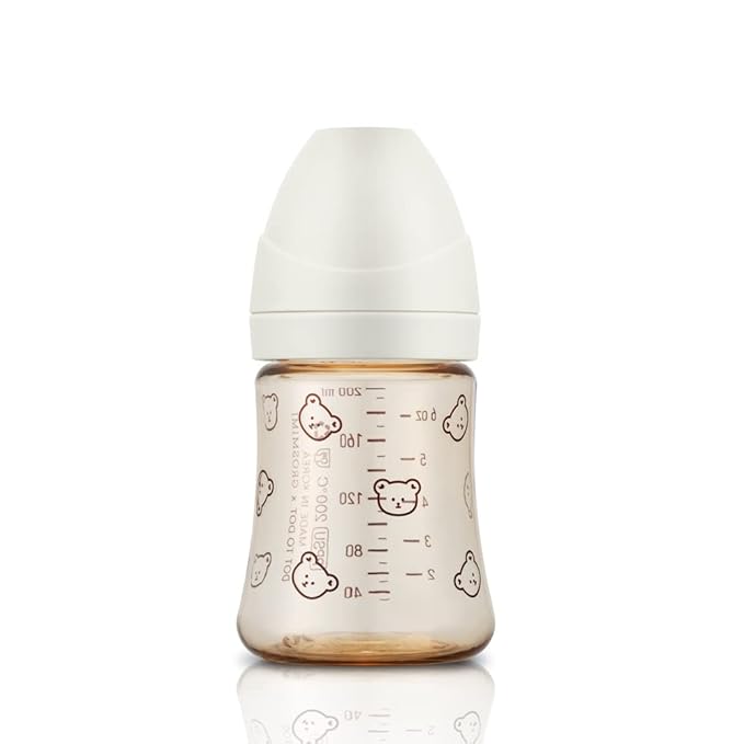 Grosmimi PPSU Baby Bottle, BPA Free (6oz Bear_White)