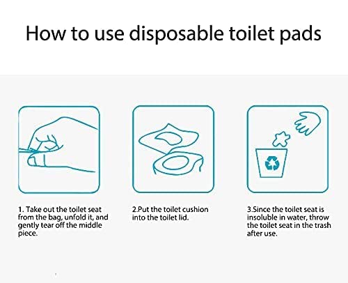100 Pack Disposable Plastic Toilet Seat Cover Waterproof and Non Slip Individually Wrapped, for Travel, Toilet Seat Protectors for Toddler Potty Training, Pregnant Mom, Adult