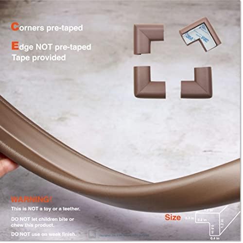 30ft Edge 8 Corners - Bundle & Save - RovingCove HeftyFit Edge Corner Guards, Coffee Brown