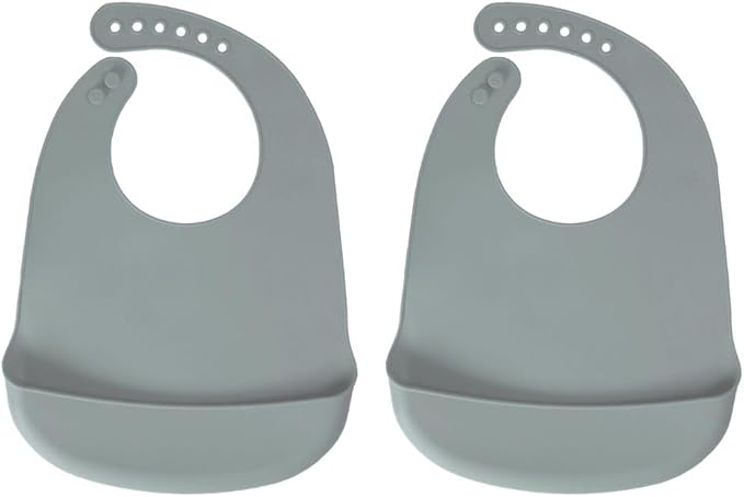 Silicone Bibs For Babies- BPA-Free Waterproof Bib With Pocket- Dishwasher Safe Feeding Bib With Food Catcher