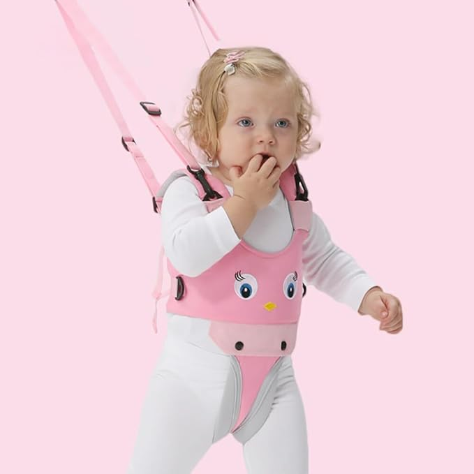 Surakey Baby Walking Harness - Handheld Kids Walker Helper - Toddler Walker Harness Adjustable Assistant Belt - Help Infant Learning Walk Support Assist Trainer Tool for 7-24 Month Old (Pink)