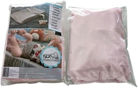 Anti Roll Changing Pad Cover, Ultra Soft Unisex Changing Table Covers, Patented Secure Strap, Mom's Choice Award Winner (Light Pink)