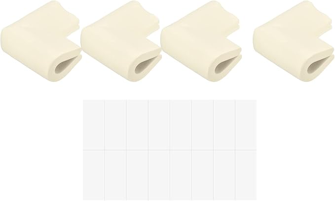 uxcell Corner Guards Edge Protectors, 4Pack U Foam Safety Bumper W Self-Adhesive Tape Furniture Corner Table Edge Guard, 2.16"x1.38"x0.315", White
