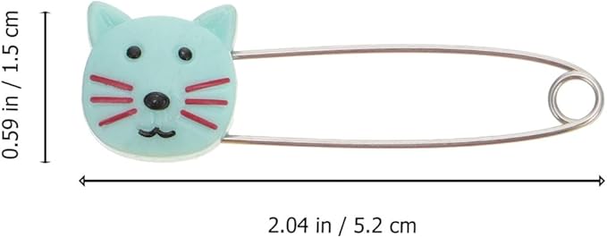PATKAW Cartoon Baby Safety Diaper Pins with Locking Clasp Cute Brooch Pin for Cloth Diapers and Baby Clothes Fastening Small U-Shaped 2-Inch Pins 10-Pack