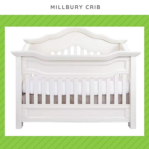 Full-Size Conversion Kit Bed Rails for Baby Appleseed and Eco-Chic Convertible Cribs - Solid Wood Rail - Toddler and Adult Bed Rail for Full-Size Beds - Nursery and Baby Furniture (White, Bolt-On Kit)