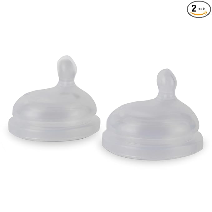 MILK & WATER Anti-Colic Nipples, Set of 2 - Fast Flow (6+ Months) Super Latch Nipple Pack - Mimics Natural Feeding for Easy Transition from Breast to Bottle - BPA-Free, Soft Silicone