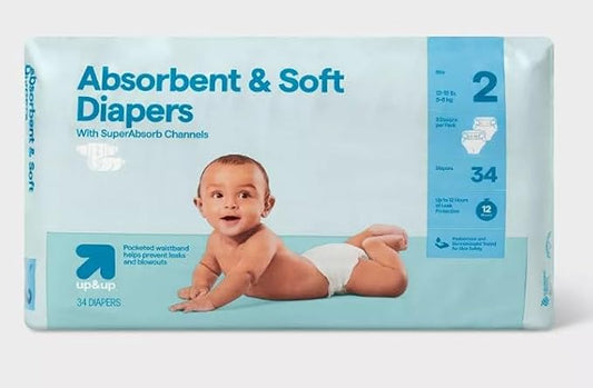 Disposable Diapers - (Size N - 162ct) up&up (Size-2, 34.0, Count)