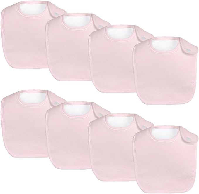 8 Pack Baby Bibs Unisex Adjustable with Snaps Ultra Soft Absorbent Drooling Teething for Boys and Girls