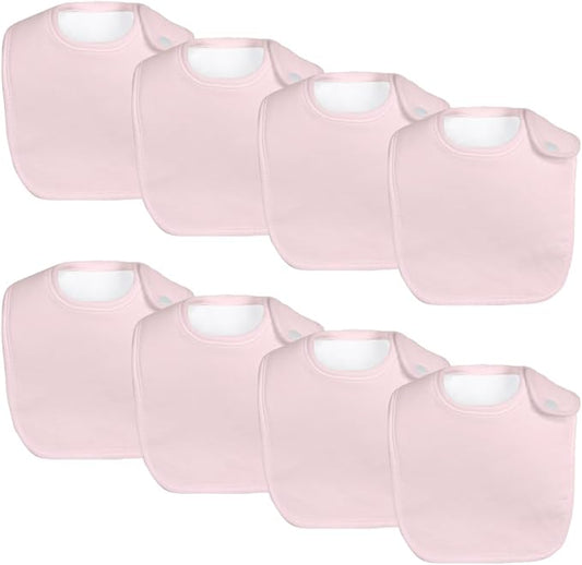 8 Pack Baby Bibs Unisex Adjustable with Snaps Ultra Soft Absorbent Drooling Teething for Boys and Girls