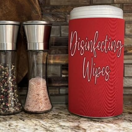 Rose Gold Script Decorative Cleaning Wipe Covers (Red, Large)